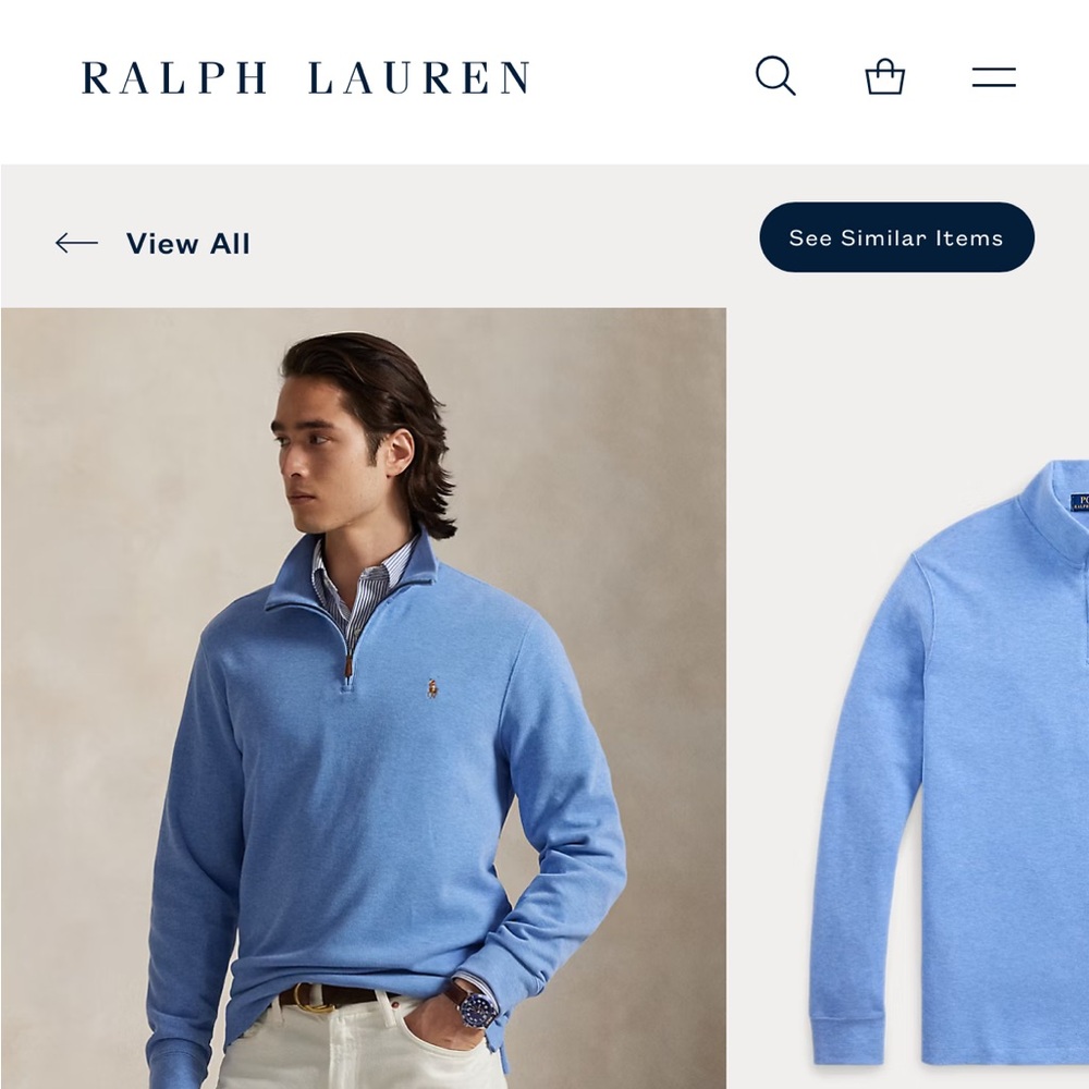 Ralph Lauren Light Blue Estate Quarter Zip